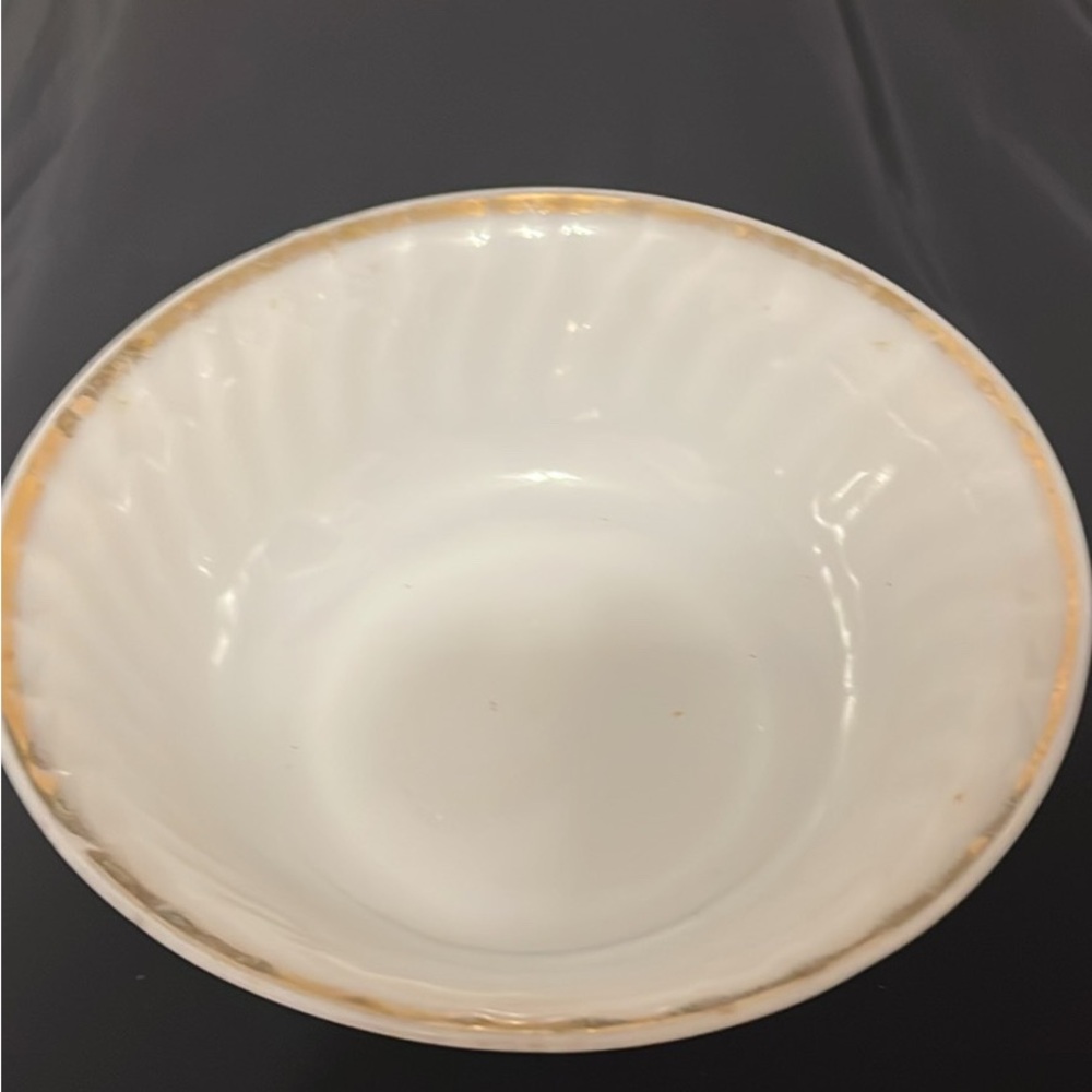 Fire King Ivory Bowl with Gold Trim